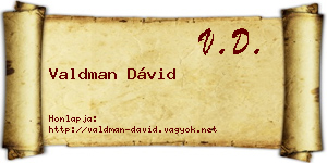 Valdman Dávid névjegykártya